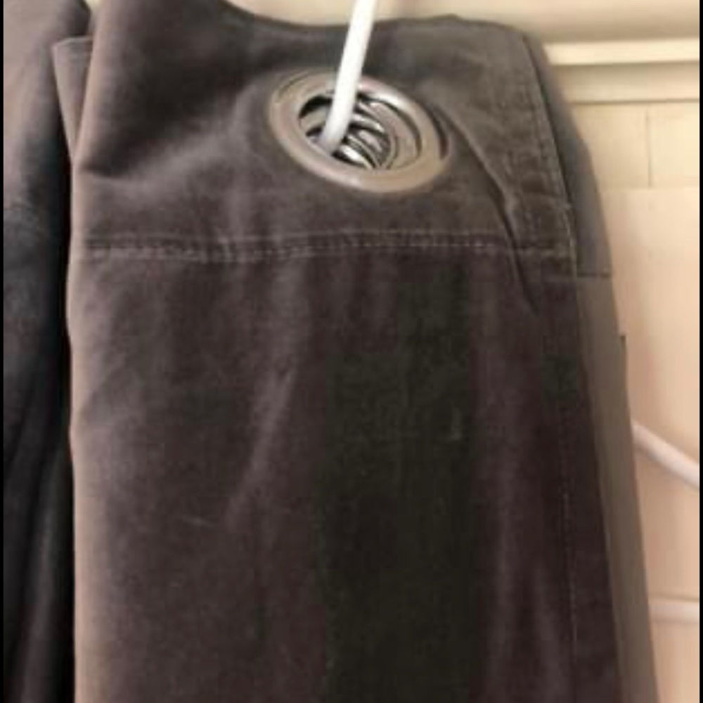 110” grey velvet drapes